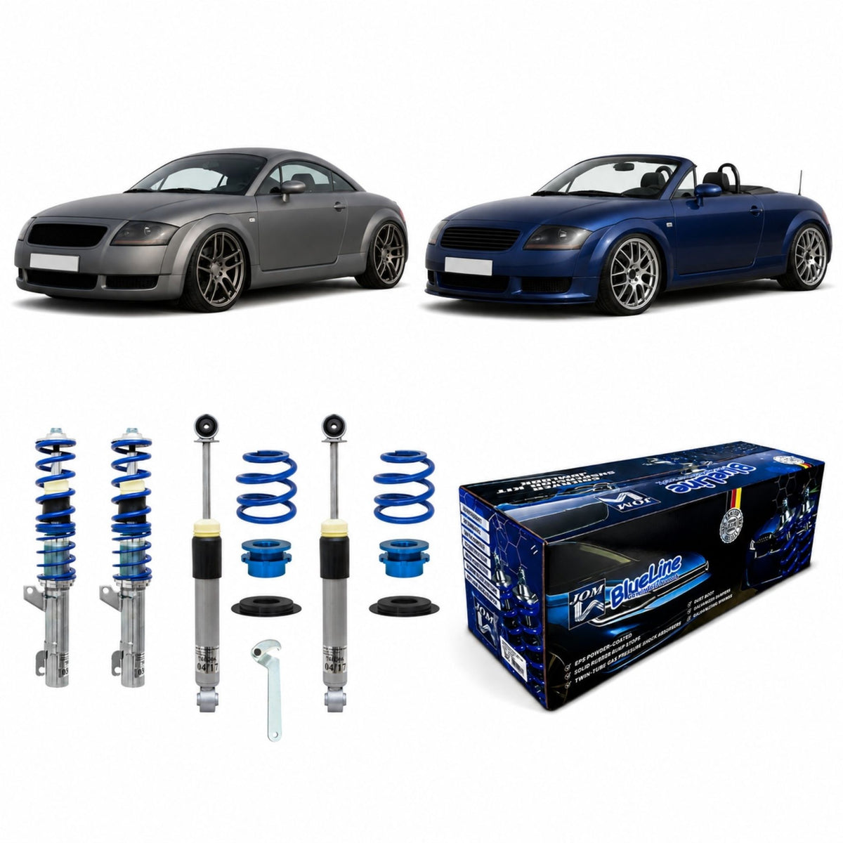 JOM BlueLine Combinés Filetés pour TT 8N Coupé et Roadster Quattro 1998-2006