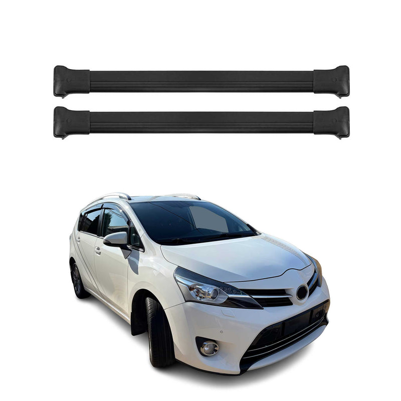 Barres de toit transversales pour Toyota Verso 2009-2018 Aluminium Noir
