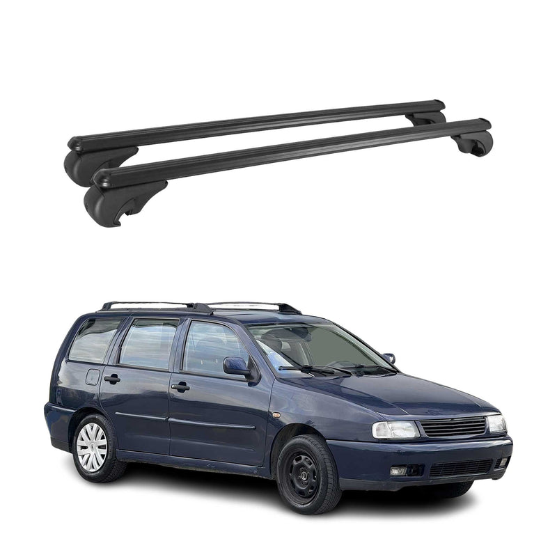 Barres de toit Transversales pour VW Polo Variant 1996-2001 Aluminium Noir