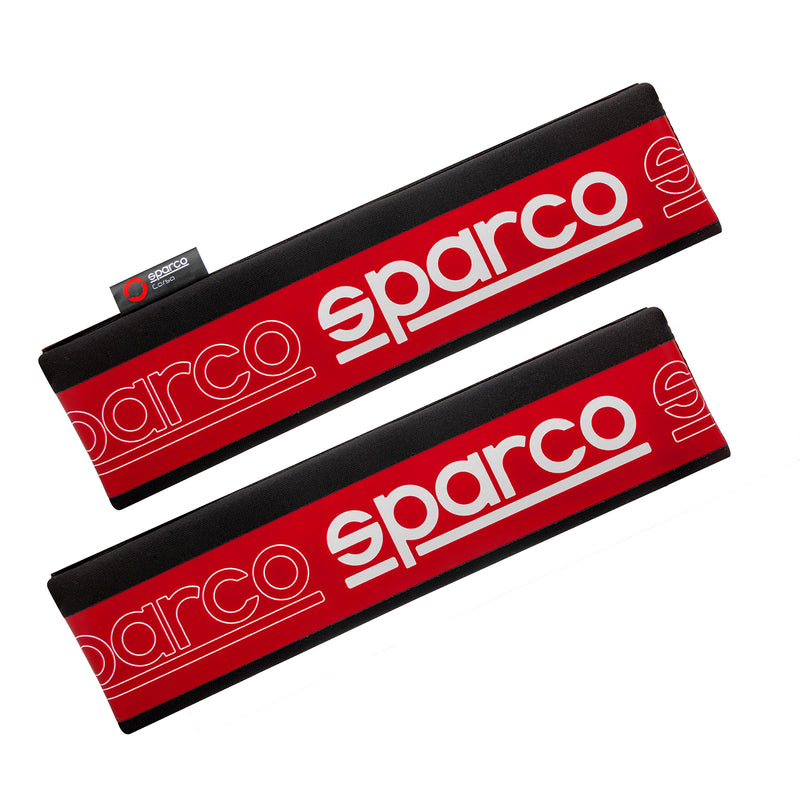 SPARCO coussin de ceinture coussinet de ceinture de sécurité 2 pièces noir rouge