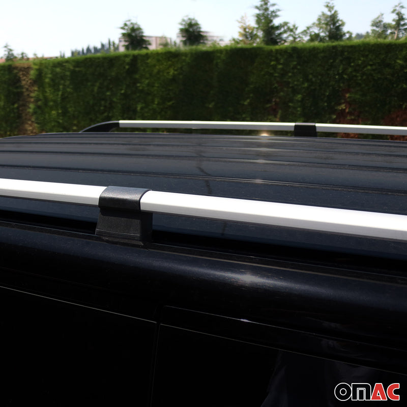 Barres de toit longitudinales pour Peugeot Rifter 2019-2025 L2 Aluminium Gris