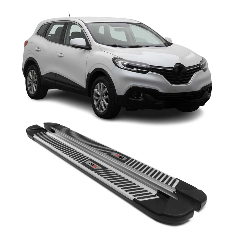 Marchepieds Latéraux pour Renault Kadjar 2015-2024 Noir Gris Aluminium 2Pcs