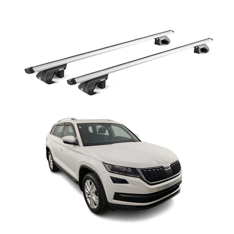 Barres de toit transversales pour Skoda Kodiaq 2017-2025 Alu Gris 2x ABE