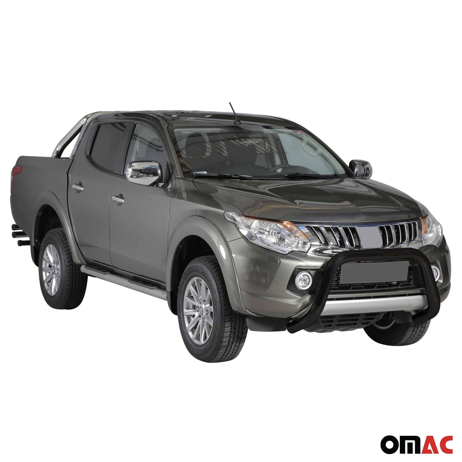 Pare-buffle Avant pour Mitsubishi L200 2015-2018 76 mm en Acier Noir