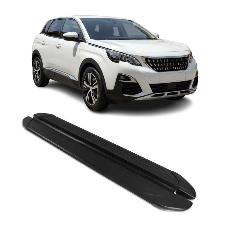 Marchepieds Latéraux pédale pour Peugeot 3008 2016-2024 2Pcs Aluminium Noir