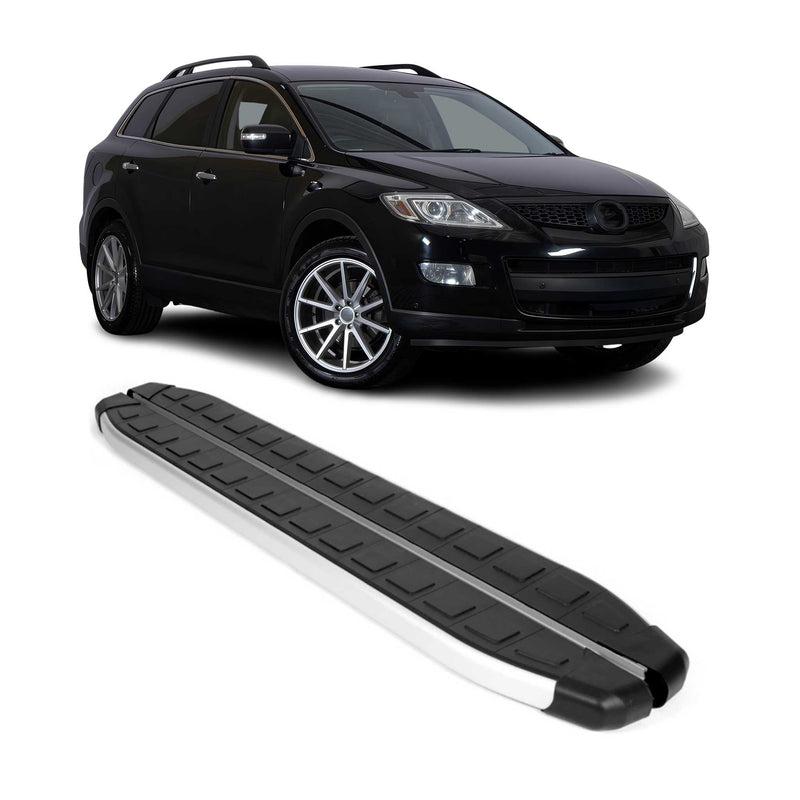Marchepieds Latéraux pédale pour Mazda CX-9 2010-2015 Aluminium Noir Gris 2Pcs