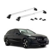 Barres de toit transversales pour Mercedes Classe C S206 2021-26 Alu Gris 2x ABE