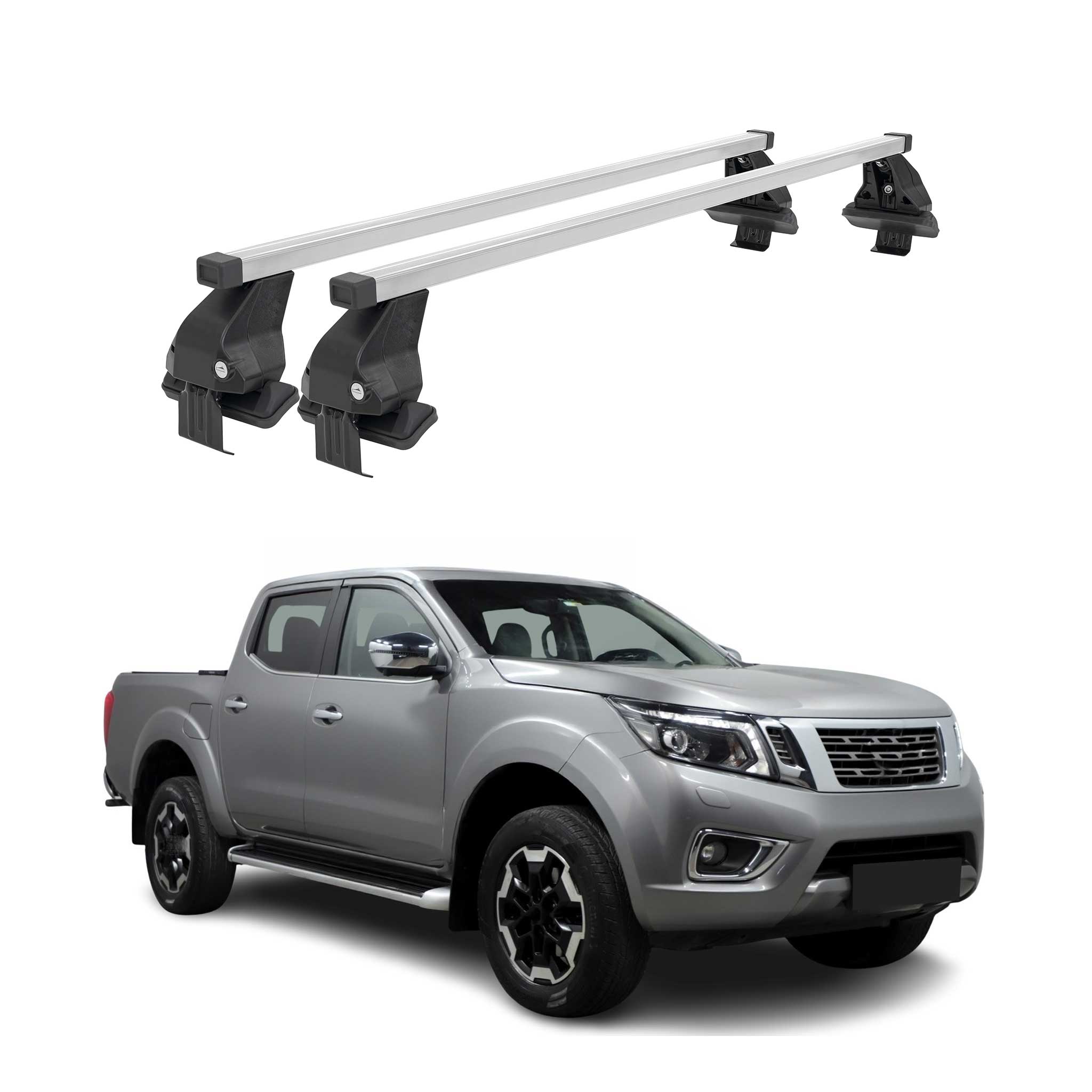 Barres de toit transversales pour Nissan Navara 2015-2023 Acier Gris 4-trg