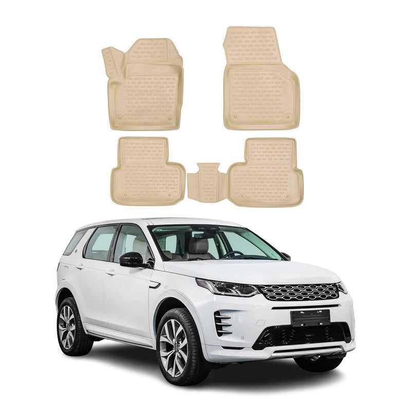 Tapis de sol pour Land Rover Discovery Sport 2014-2019 caoutchouc 3D Beige 4x