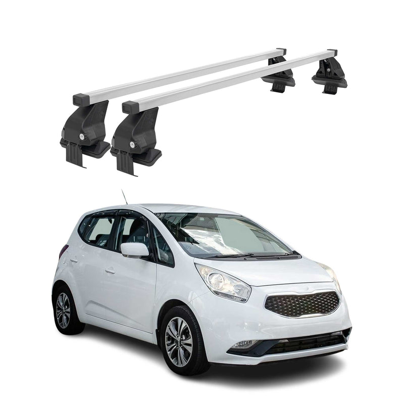 Barres de toit transversales pour Kia Venga 2014-2019 Acier Gris