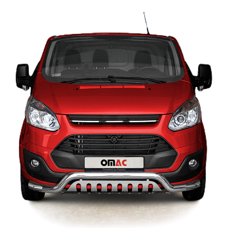 Pare-Buffle Avant Pour Ford Transit Custom 2012-2018 en Acier Argent