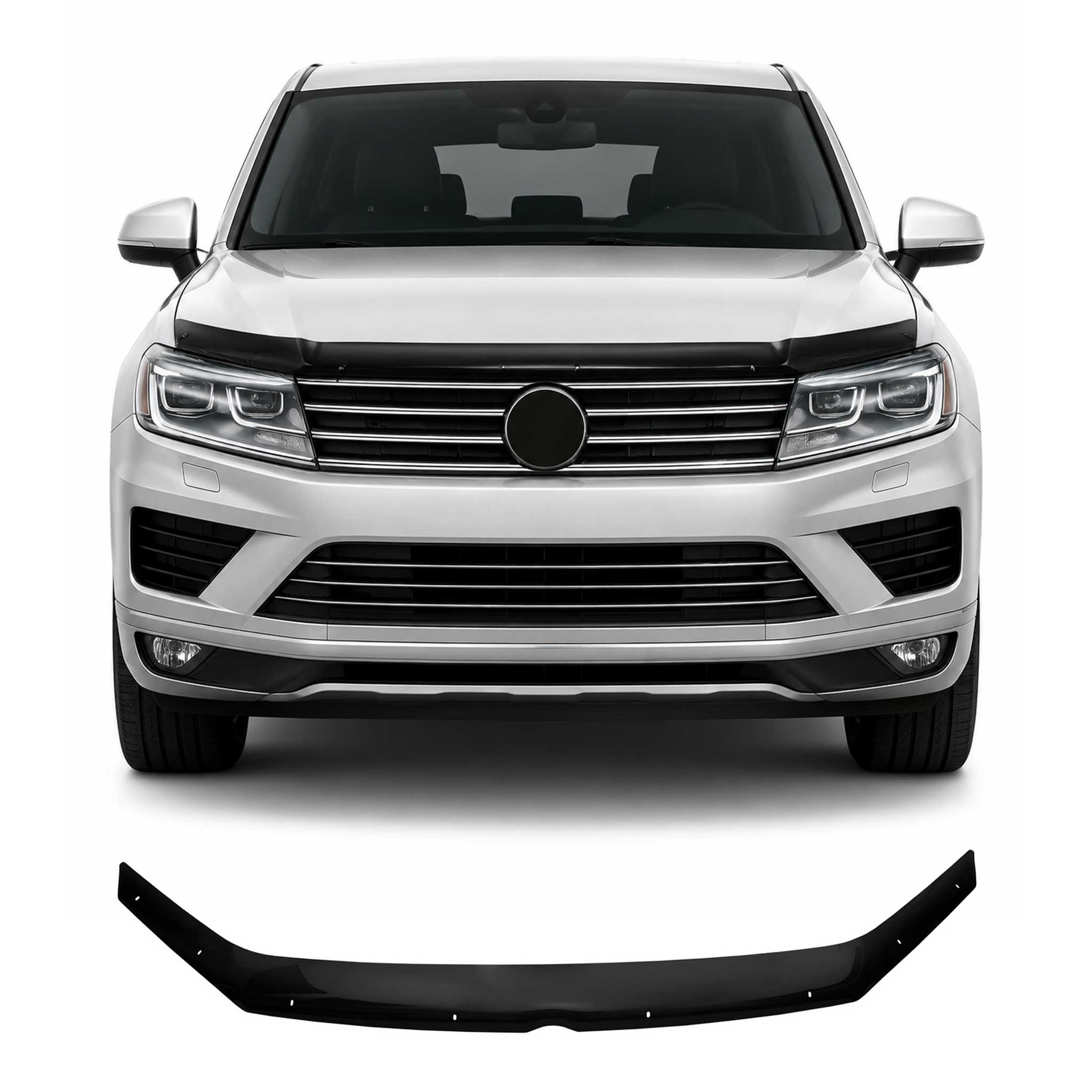 Deflecteurs d'air capot de voiture pour VW Touareg 2010-2018 Acrylique Noir