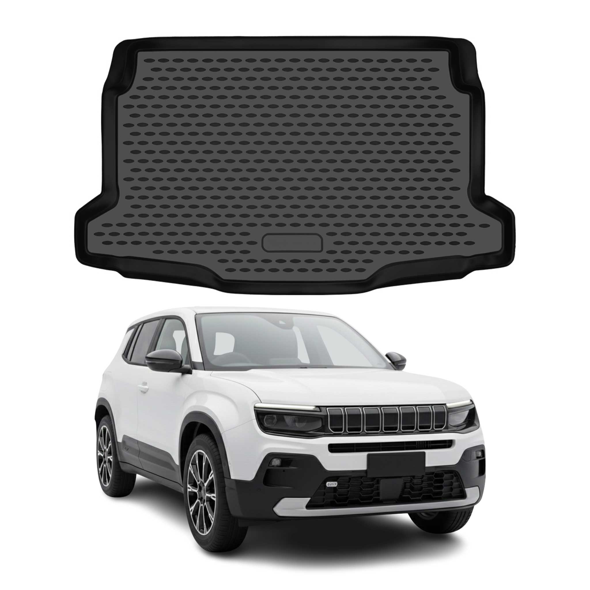 OMAC Tapis de coffre pour Jeep Avenger 2023-2026 Supérieur caoutchouc TPE Noir