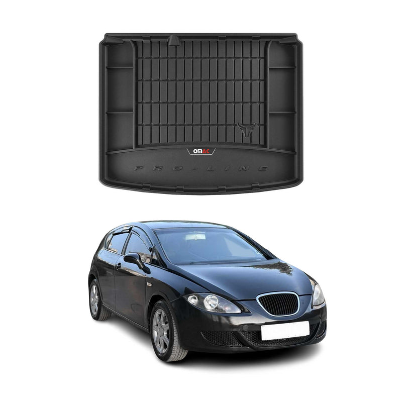 Tapis De Coffre pour Seat Leon 2005-2012 TPE Noir 1 Pcs