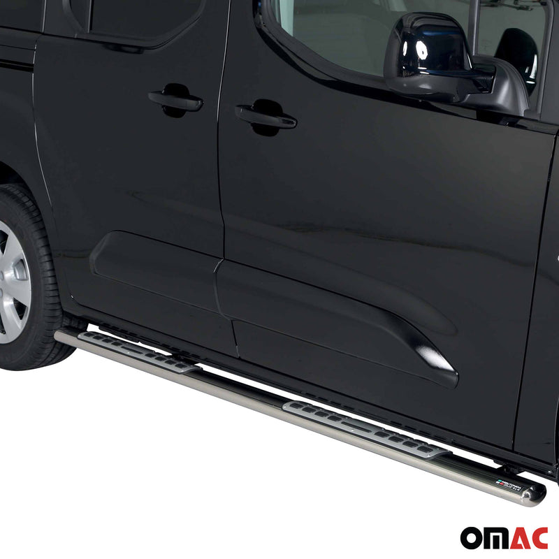 Marchepieds Latéraux pour Opel Combo 2018-2025 L1 Acier Inoxydable Argent