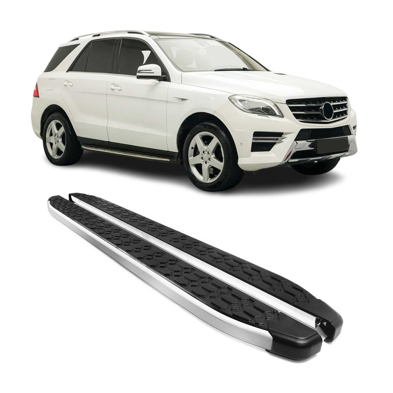 Marchepieds Latéraux pour Mercedes Classe M W166 2011-2019 Gris Noir Aluminium
