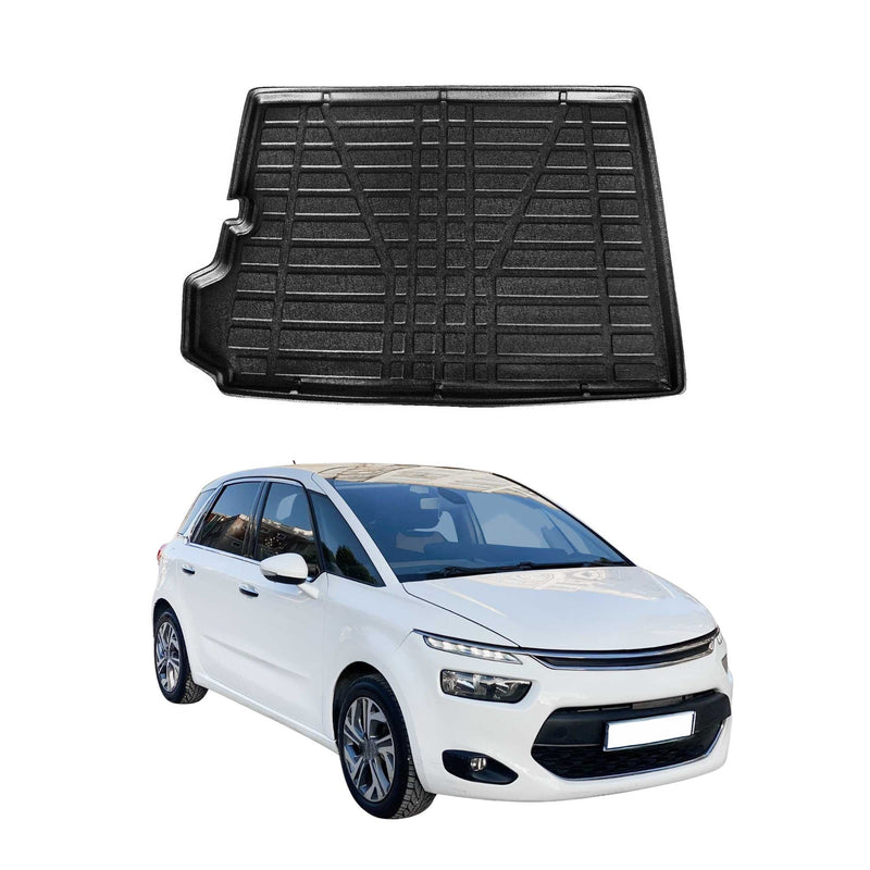 Tapis de Coffre pour Citroen C4 Grand Picasso 2013-2021 en TPE Noir
