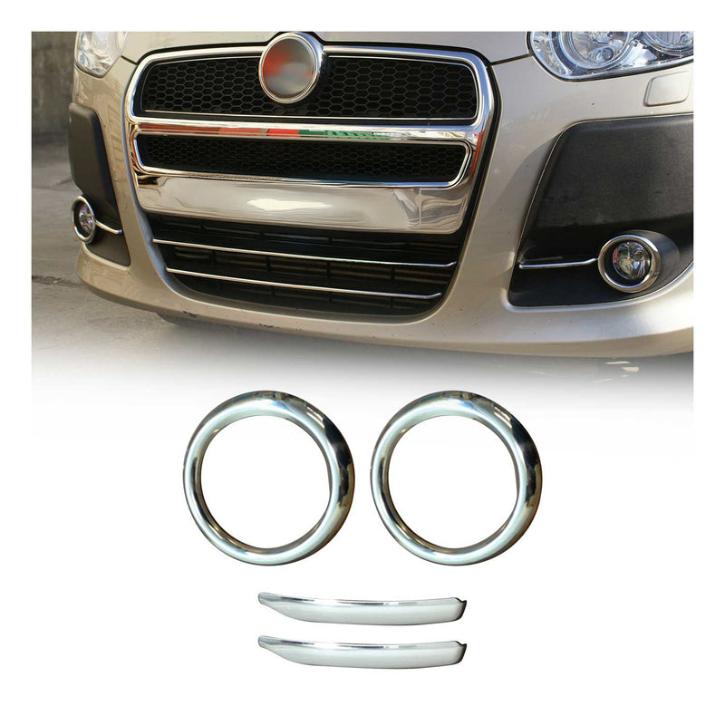 Cadre Phare Antibrouillard pour FIAT Doblo II en acier inox Chromé
