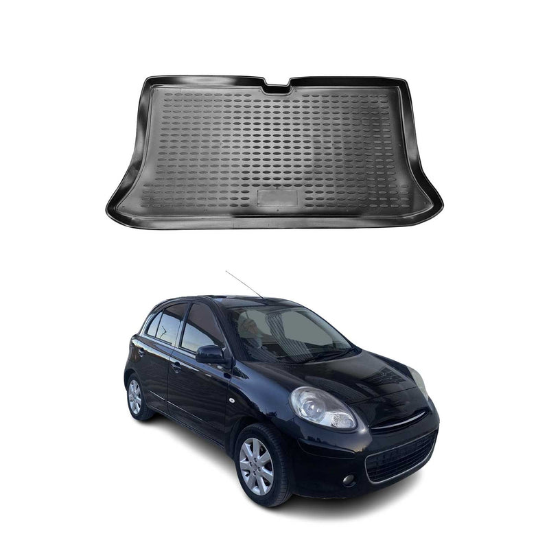 Tapis de Coffre pour Nissan Micra 2010-2016 TPE Noir