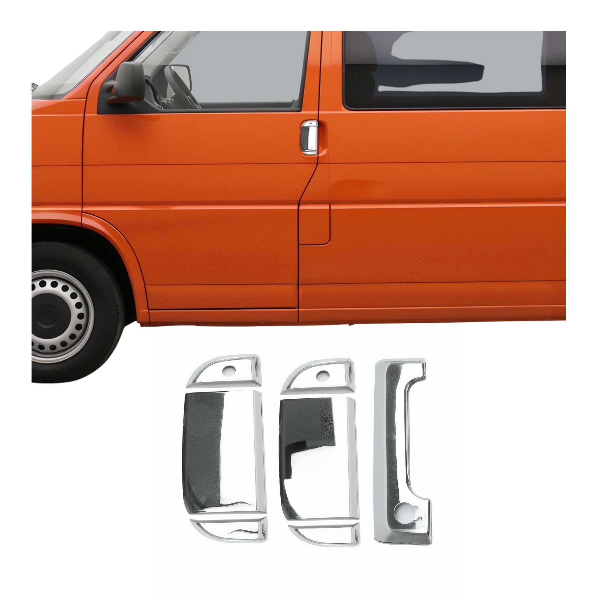 Couverture de poignée de porte pour VW Transporter T4 1990-2003 Acier Inox 7Pcs