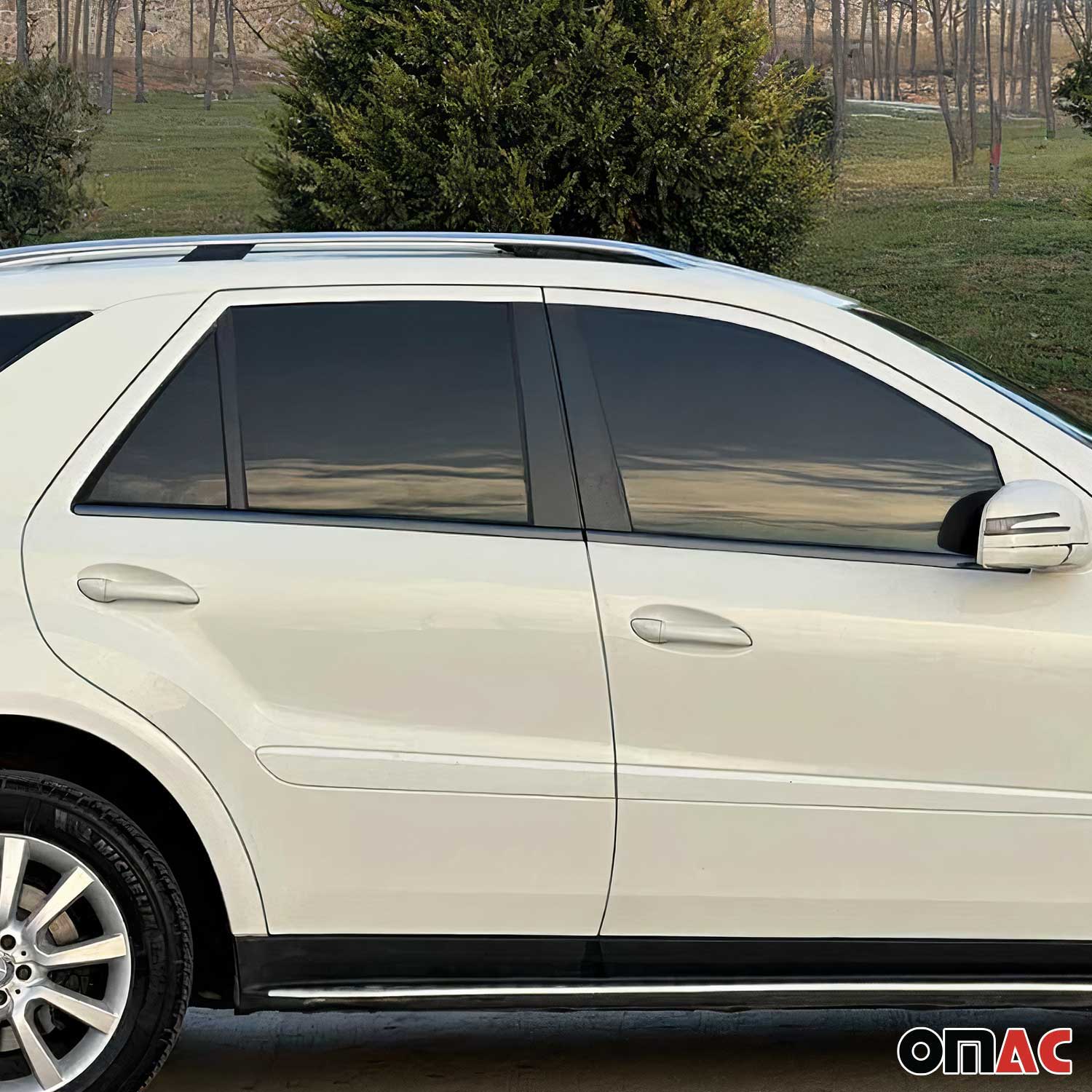 Garniture de Fenêtre pour Mercedes Classe ML W164 SUV 2005-2011 Acier Foncé 4x