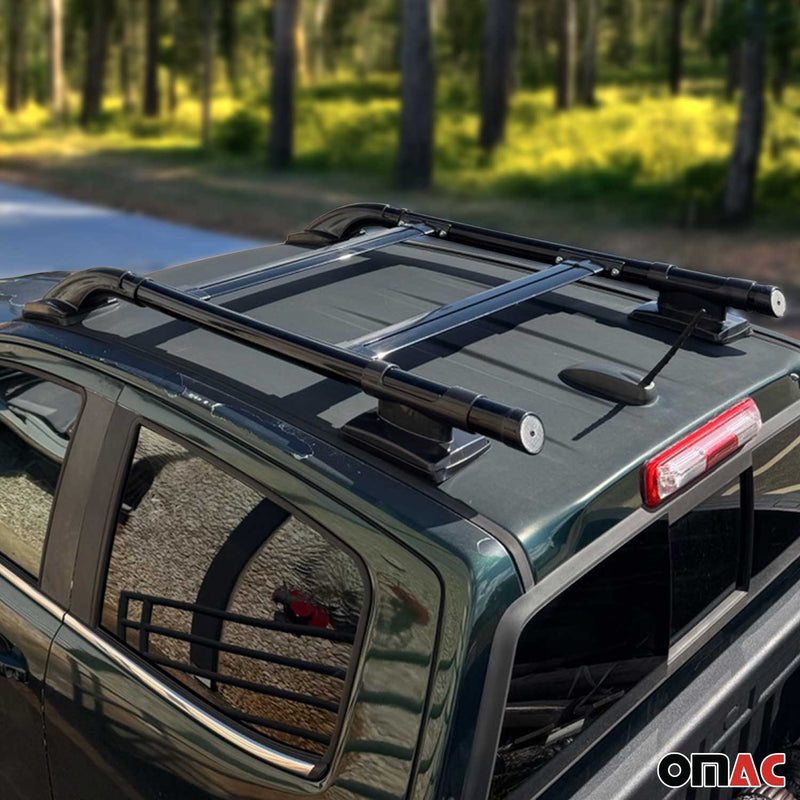 KIT Barres de toit trans+long pour VW Amarok Double Cab  2010-2024 Alu Noir