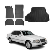 Kit Tapis de sol et coffre pour Mercedes Classe C W202 1993-2000 TPE Noir