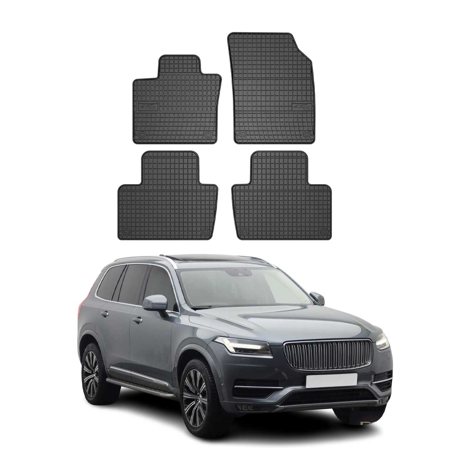 Tapis de Sol pour Volvo XC90 2015-2026 Caoutchouc Noir