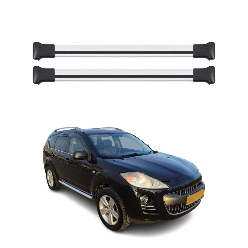 Barres de toit transversales pour Peugeot 4007 2007-2012 Aluminium Gris