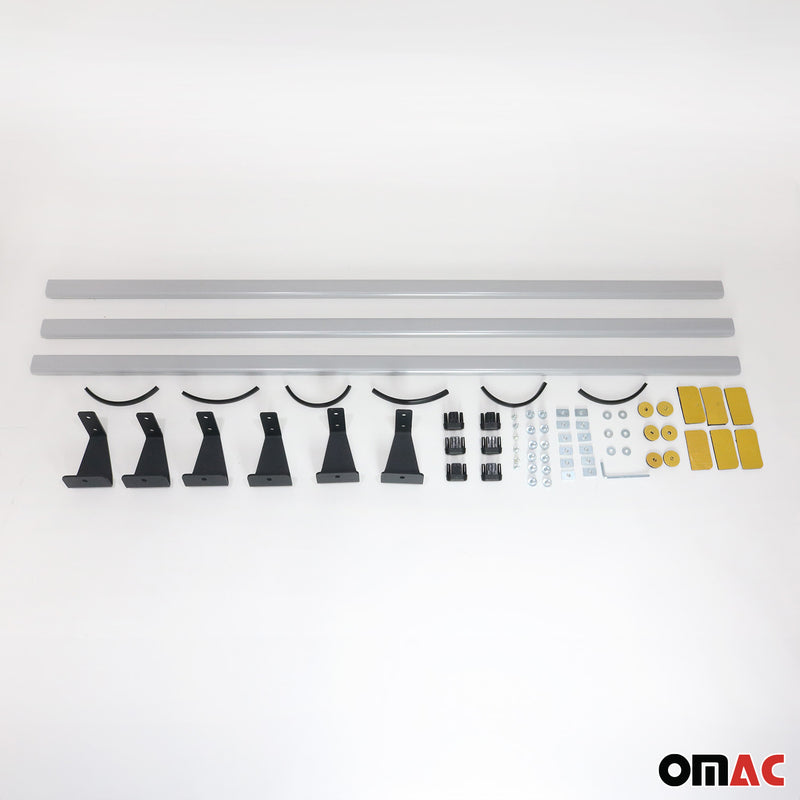 Barres de toit transversales pour VW T7 Multivan 2021-2025 Acier Gris 3Pcs