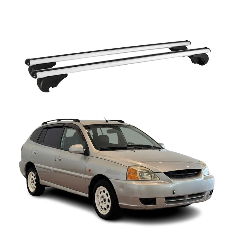 Barres de toit Transversales pour Kia Rio 2002-2005 Break Aluminium Argent