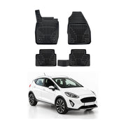 Tapis de sol pour Ford Fiesta 2018-2023 Noir 3D en Caoutchouc TPE 4Pcs