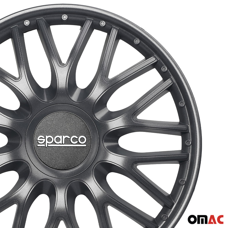 SPARCO Jeu Enjoliveurs de Roues 15 Pouces Gris en ABS 4 piéces