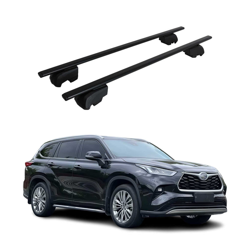 Barres de toit Transversales pour Toyota Highlander 2020-2023 Fer Noir ABE