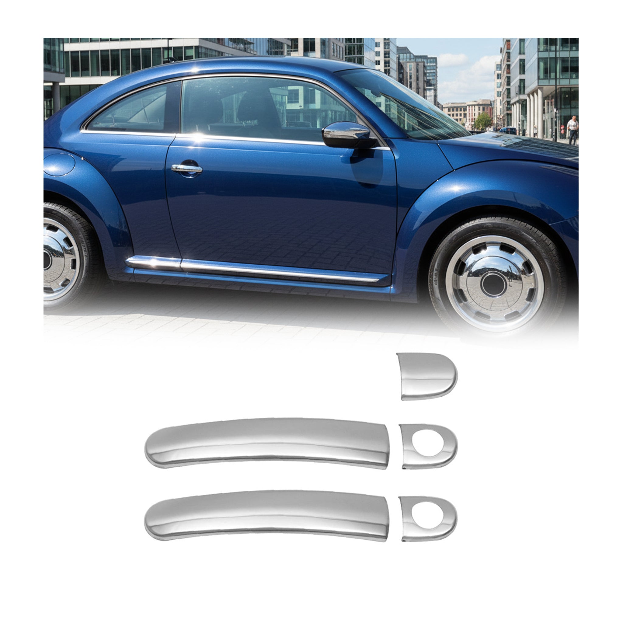 Couverture Poignée de porte pour Seat Mii 2011-2021 2 Portes Acier inox 5Pcs