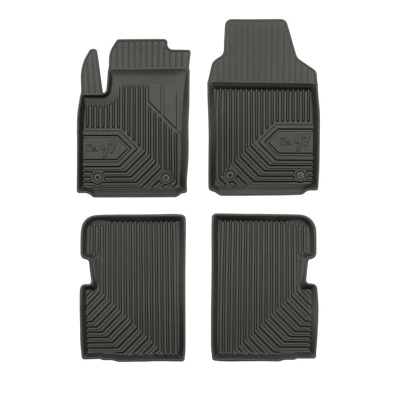 Tapis de Sol de Voiture No.77 pour Fiat 500 2007-2025 sauf hybrid TPE Noir 4Pcs