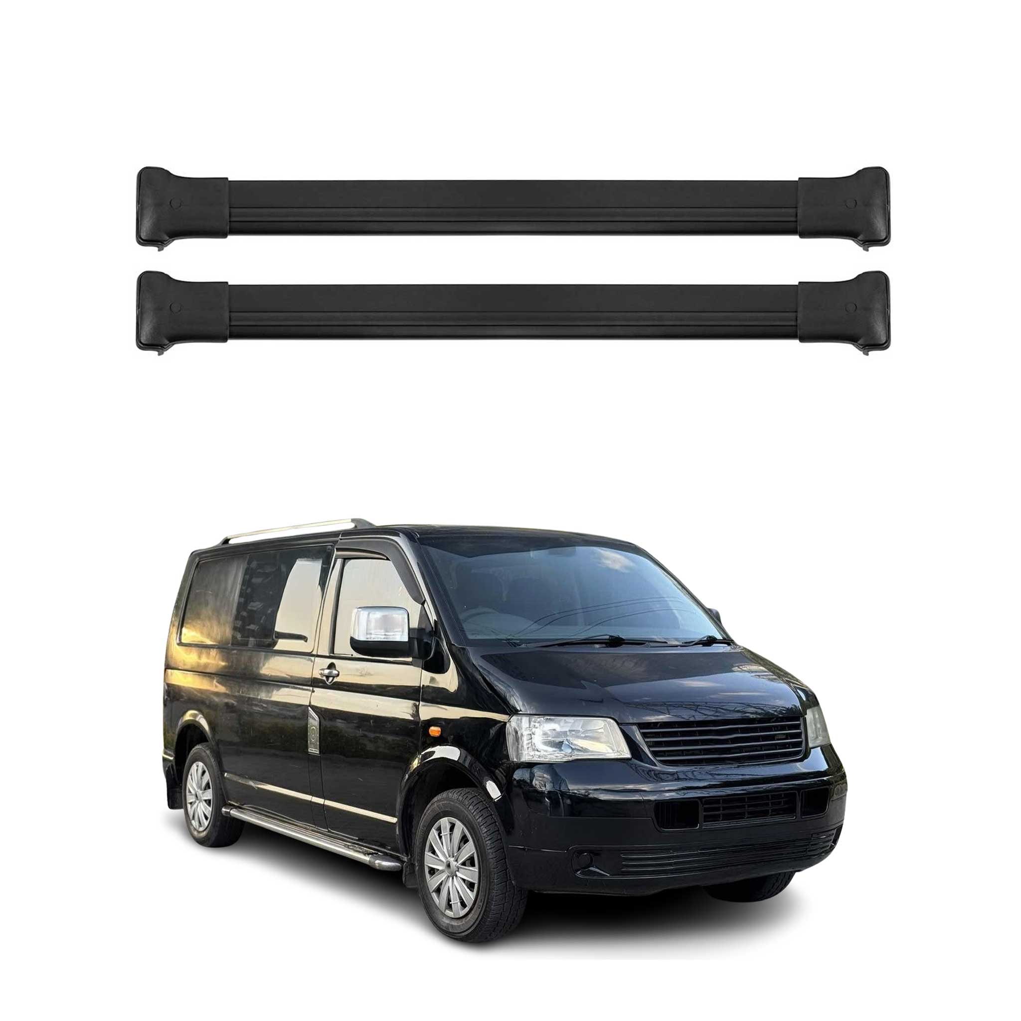 Barres de toit pour VW T5 T6 Transporter Multivan Caravelle 2003-2024 Noir 3Pcs