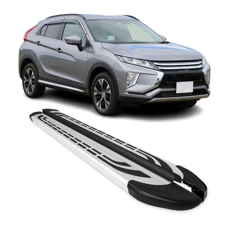 Marchepieds Latéraux pour Mitsubishi Eclipse Cross 2018-2024 Aluminium Gris 2Pcs