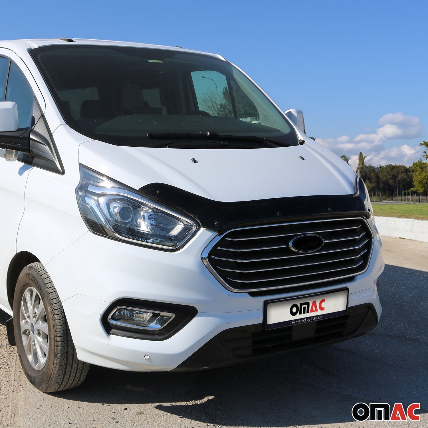 Deflecteurs d'air capot de voiture pour Ford Transit Custom 2018-2024 Noir