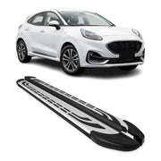 Marchepieds Latéraux pédale pour Ford Puma 2019-2026 Aluminium Gris Noir 2x