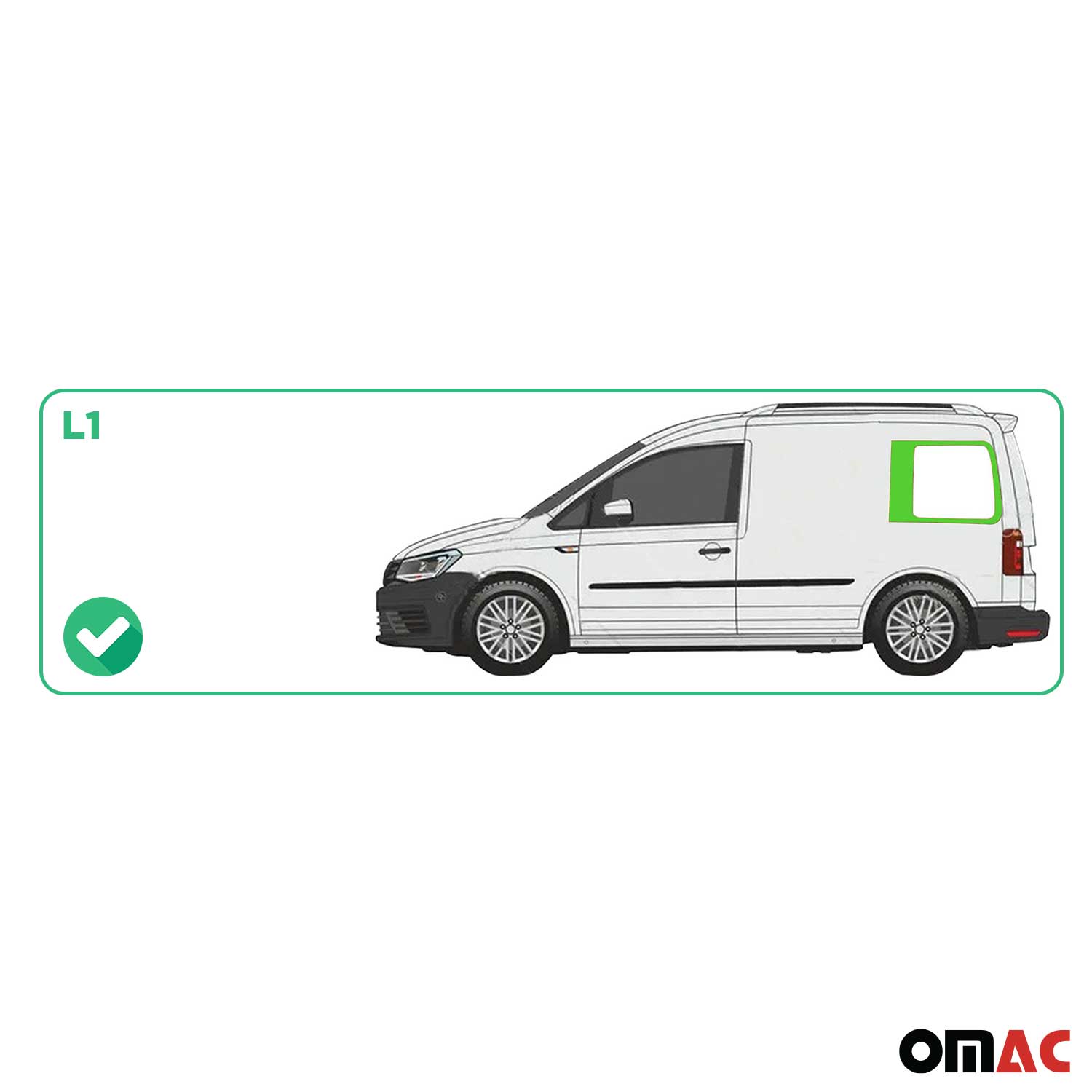 Vitre de Porte pour VW Caddy 2003-2020 L1 Arrière Gauche Verre fixe