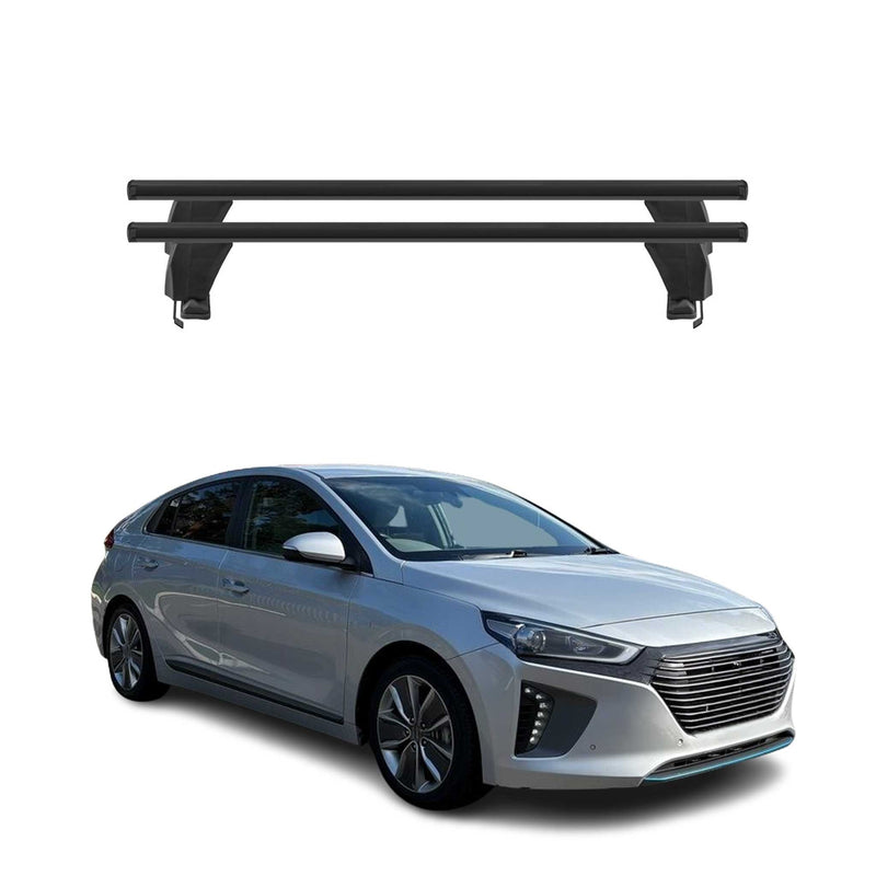 Menabo Barres de toit Transversales pour Hyundai Ioniq 2016-2019 Noir ABE 2x