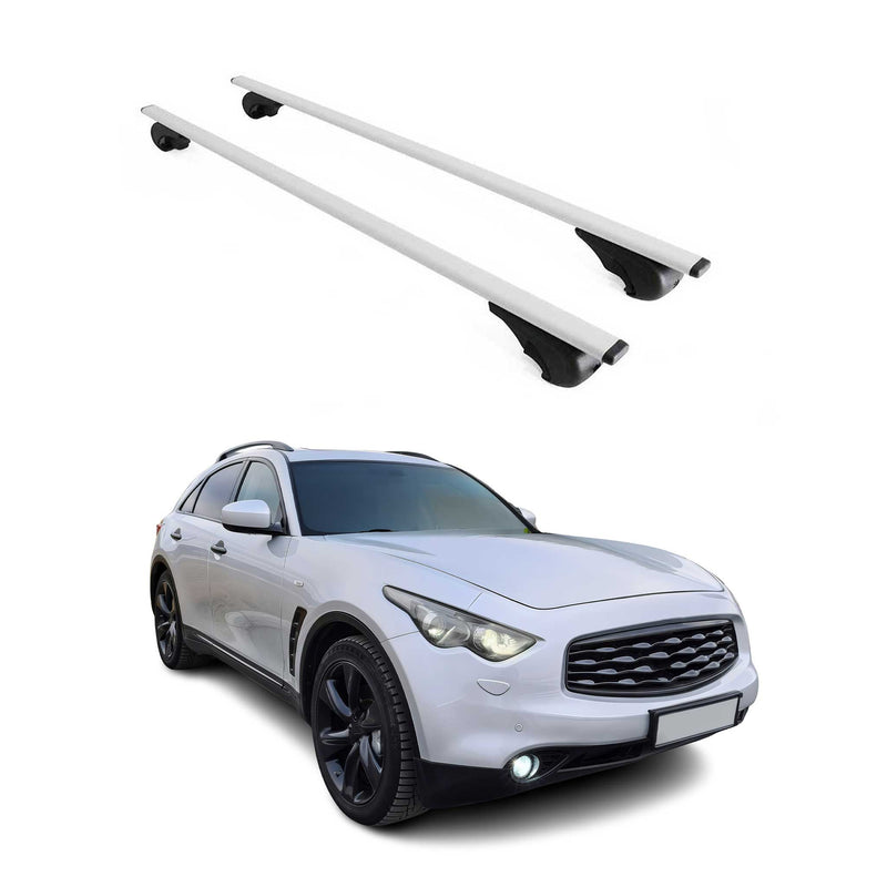 Barres de toit Transversales pour Infiniti FX50 2009-2013 Fer Argent