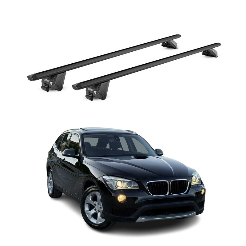 Barres de toit transversales pour BMW X1 E84 F48 2009-2022 Alu Noir 2 pièces ABE
