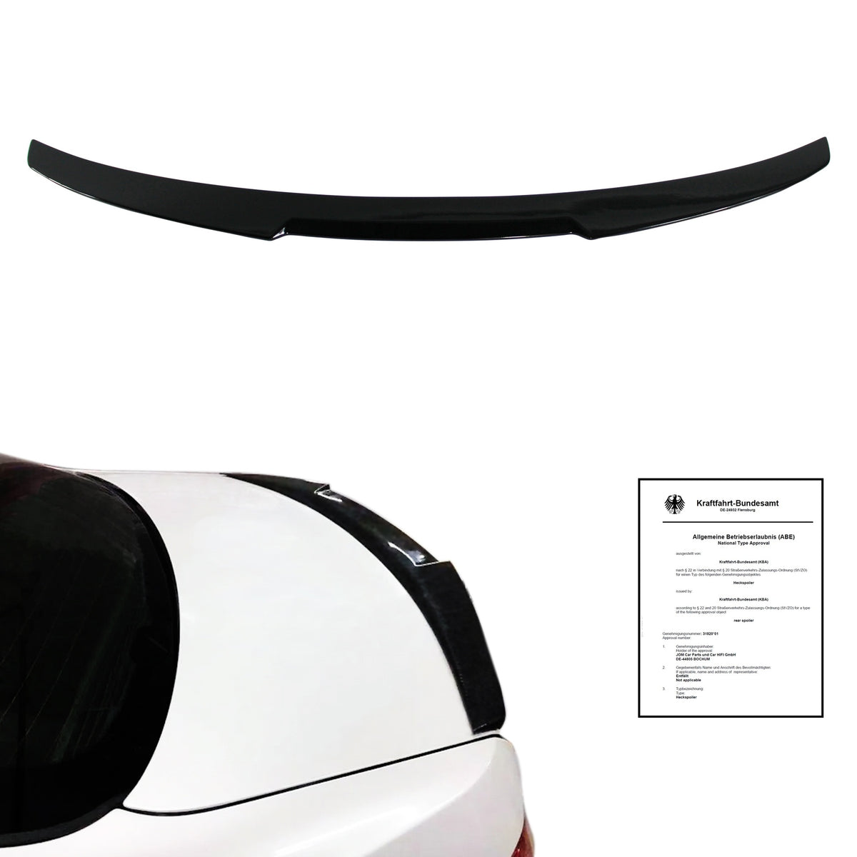 JOM Becquet Arrière & Spoiler de Toit pour BMW Série 3 E92 Coupé 2006-2013 mit ABE