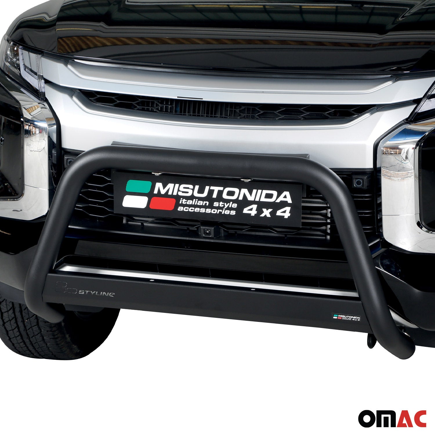 Pare-buffle Avant pour Mitsubishi L200 Club Cab 2019-2023 63 mm en Acier Noir