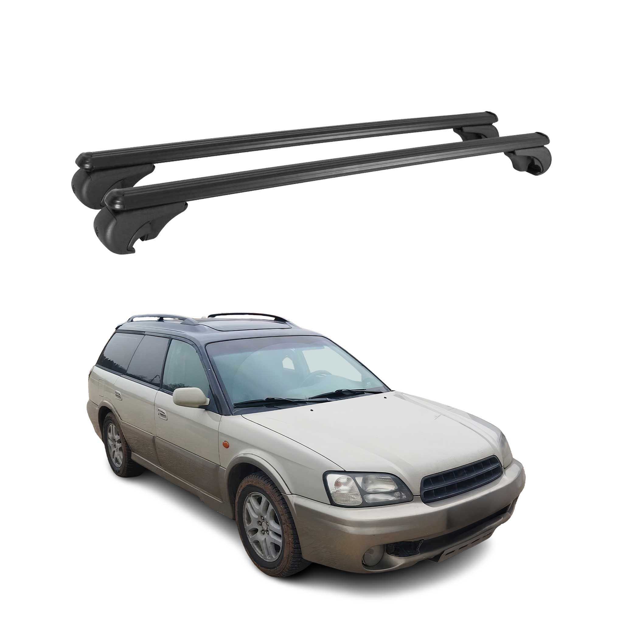 Barres de toit Transversales pour Subaru Outback 1994-2003 Aluminium Noir