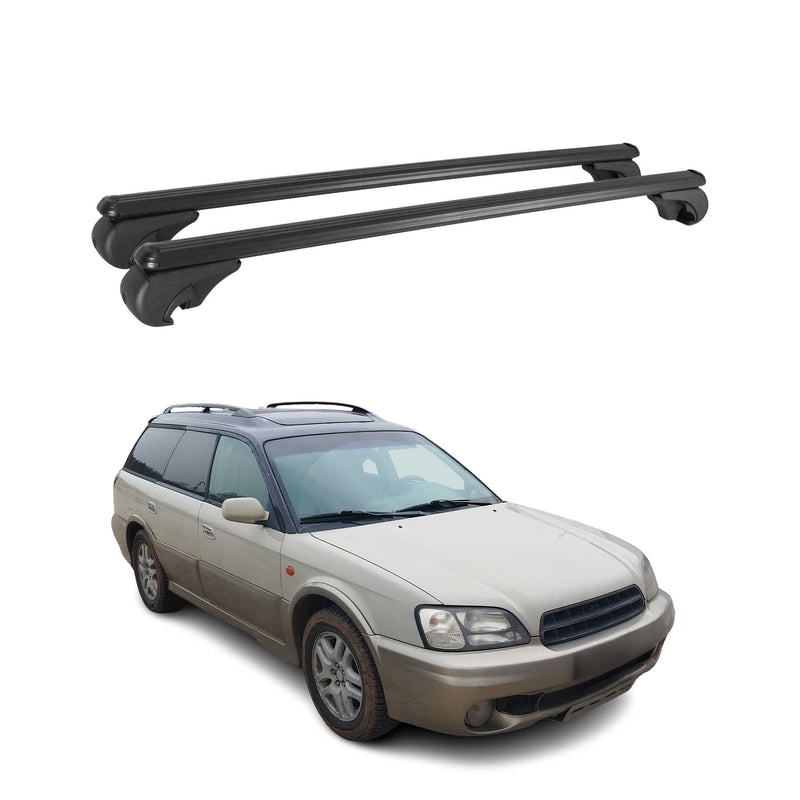 Barres de toit Transversales pour Subaru Outback 1994-2003 Aluminium Noir