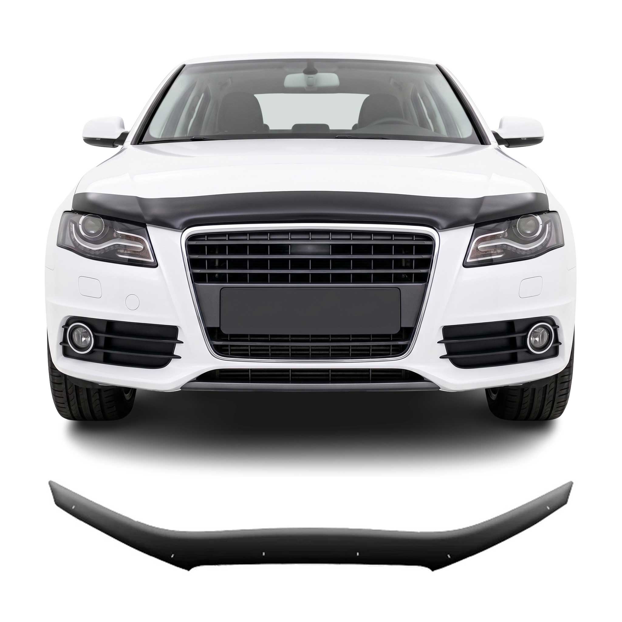 Deflecteurs d'air capot de voiture pour Audi A4 B8 tout 2007-2016 Acrylique Noir