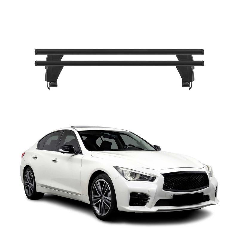 Menabo Barres de toit Transversales pour Infiniti Q50 2013-2025 Noir ABE 2x